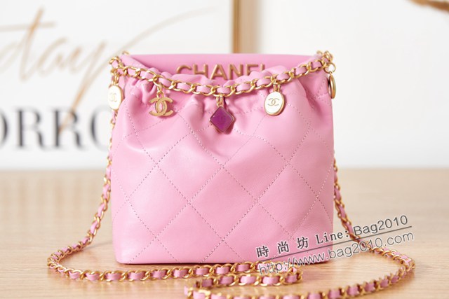 Chanel專櫃新款23P迷你購物袋 AS3793 香奈兒彩色寶石鏈條女款肩背包 djc5290